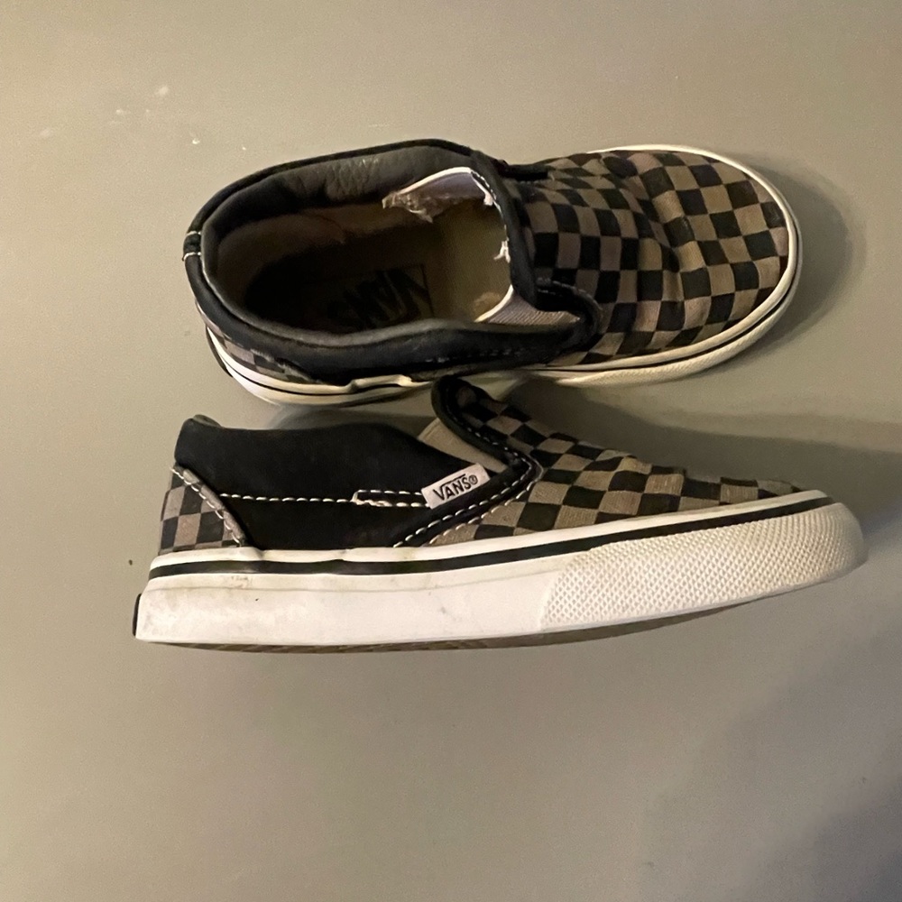 Toddler black/grey checkered vans - Picture 5 of 7